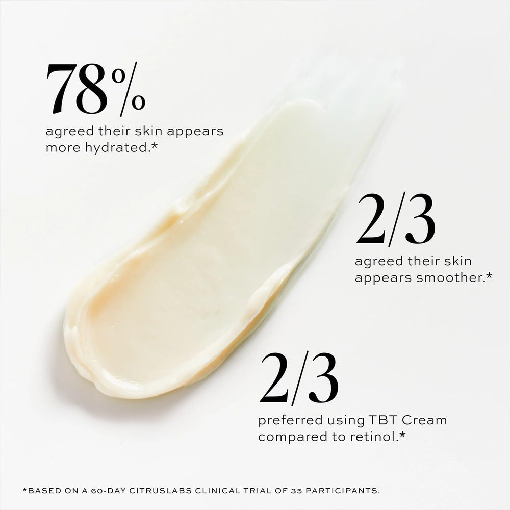 DIME TBT Cream swatch demonstrates creamy, non-greasy finish for overnight hydration.