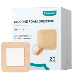 Dimora border silicone foam dressing 3x3 inch showing gentle non-stick contact for comfortable changes.