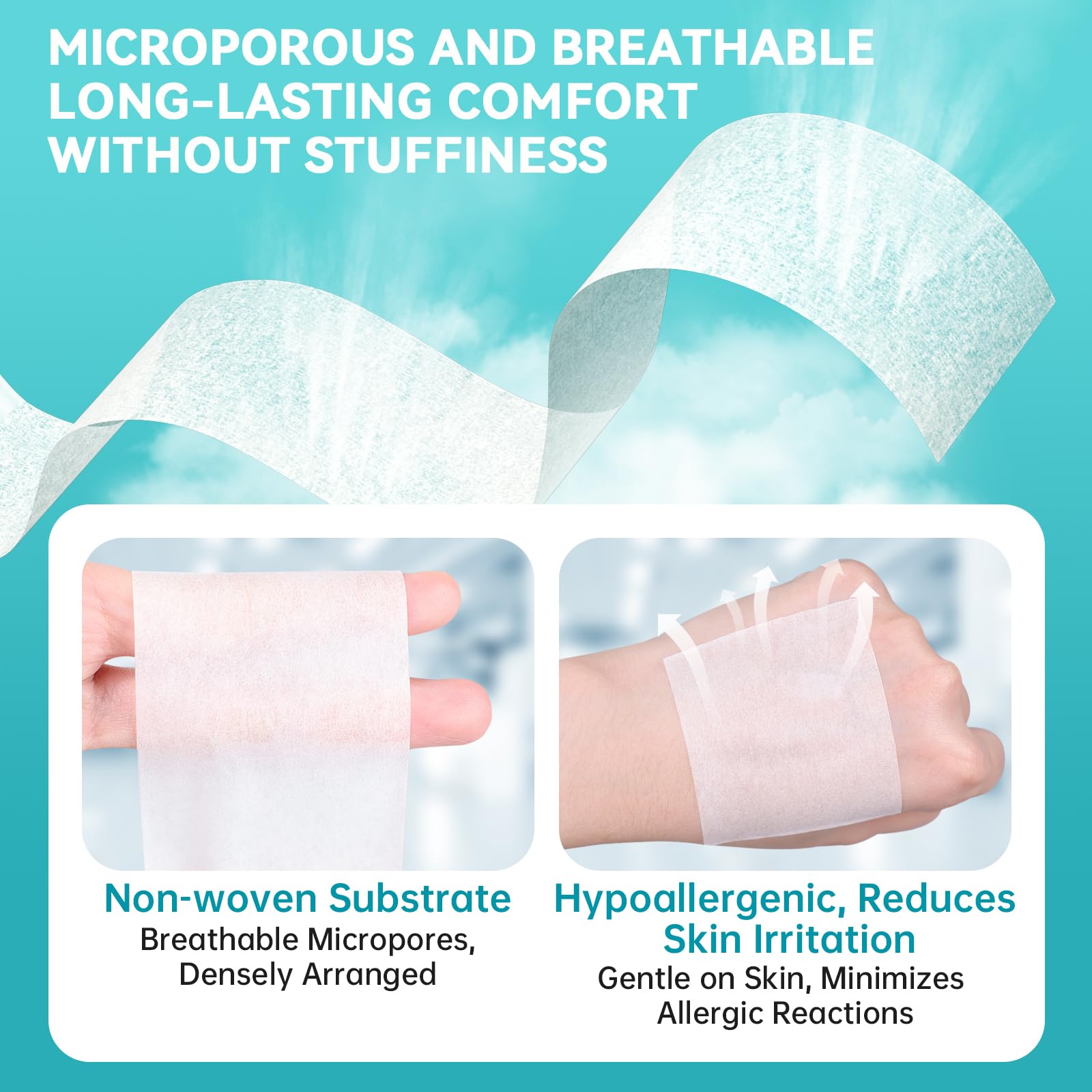Dimora breathable lightweight tape keeps the skin dry around wounds