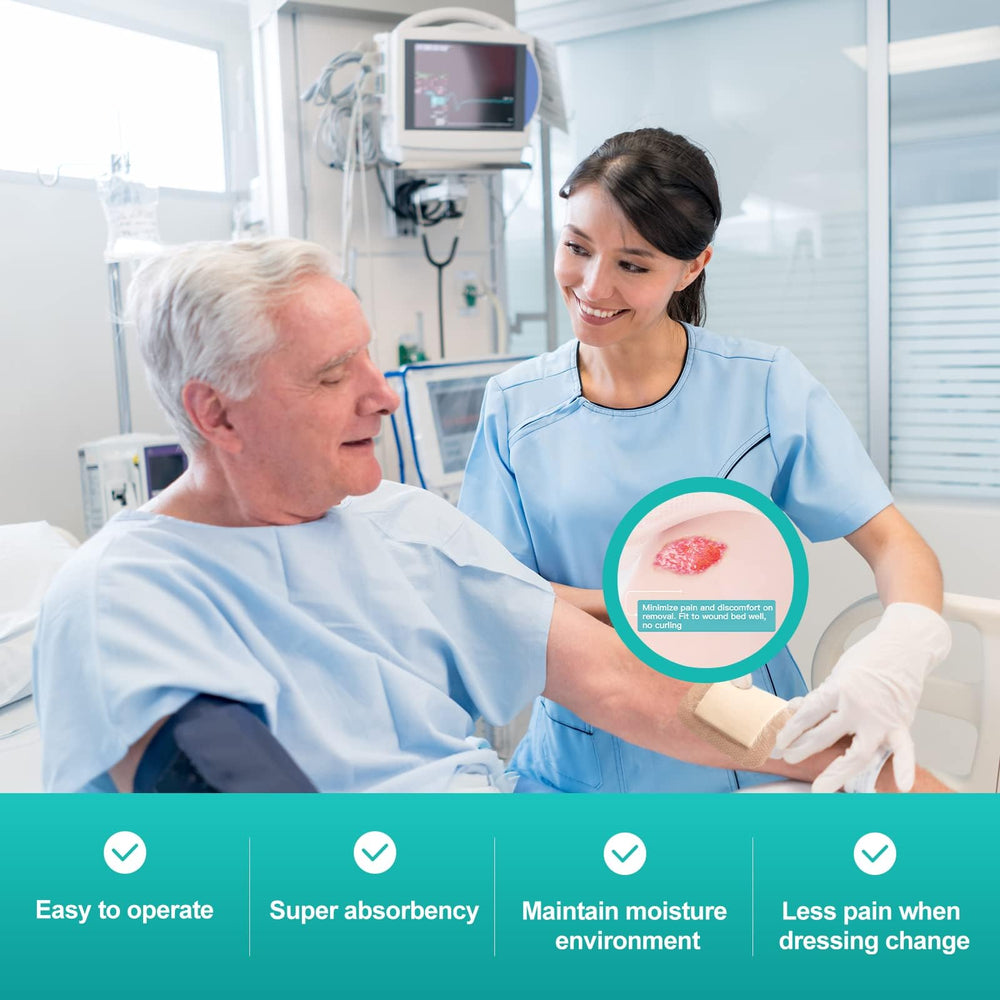 Dimora highly absorbent foam core manages exudate, reducing frequent dressing changes.