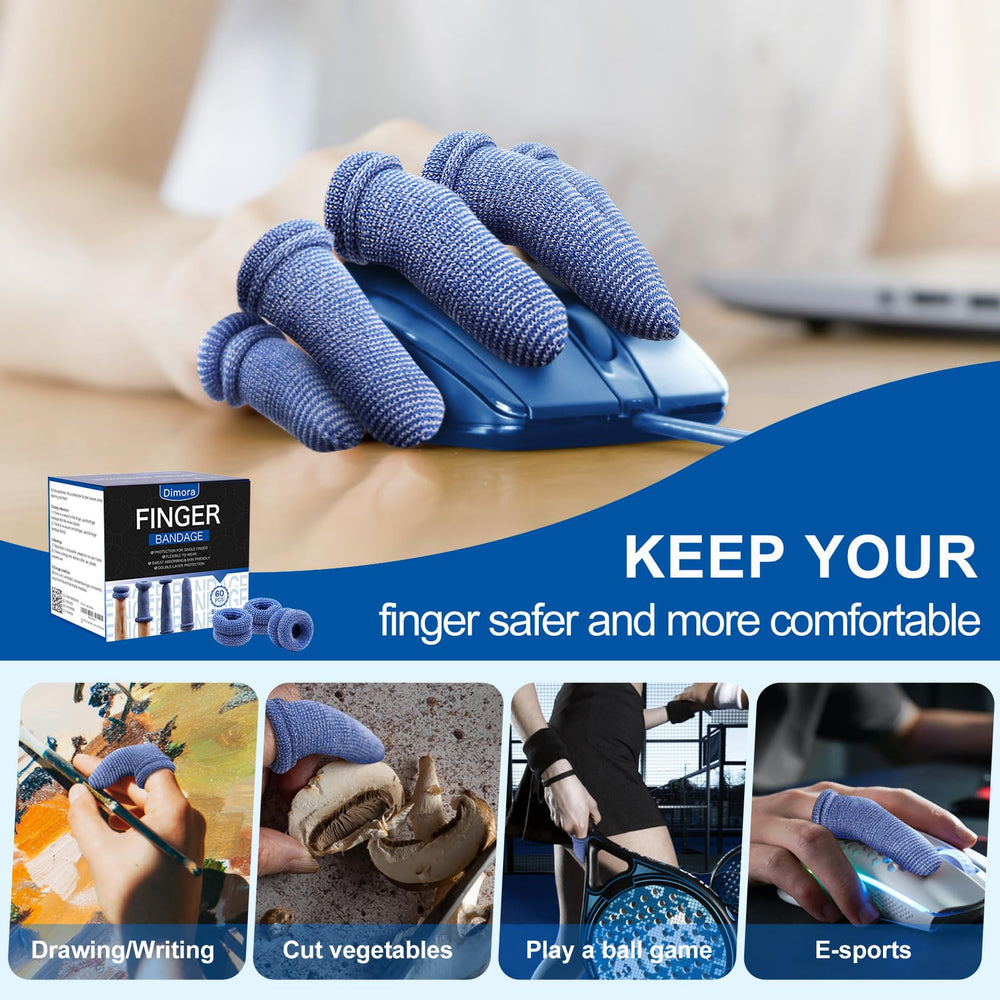 Dimora finger cots 60-pack blue use for construction tasks.