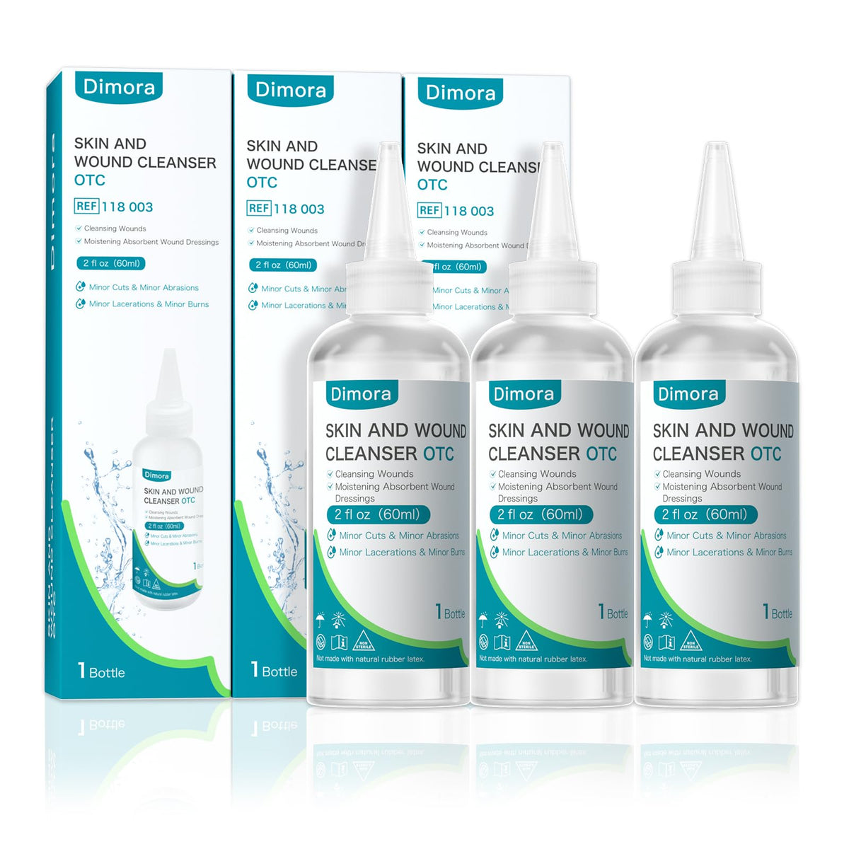 Dimora first-aid cleanser 60ml bottle for on-the-go wound care