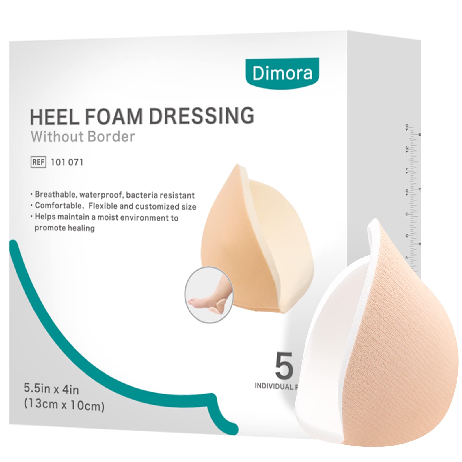 Dimora Heel Foam Dressing packaging showing easy-to-handle wrap