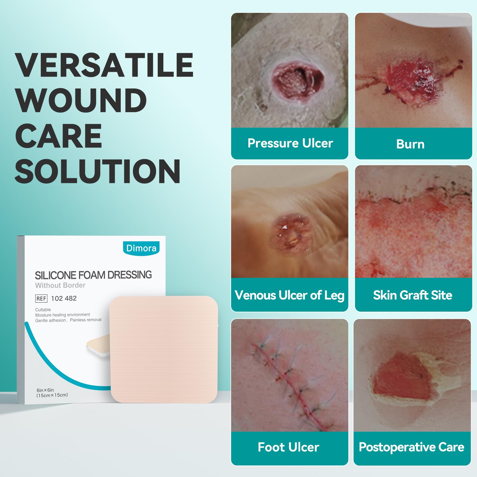 Dimora dressing shown on knee or elbow for versatile use.