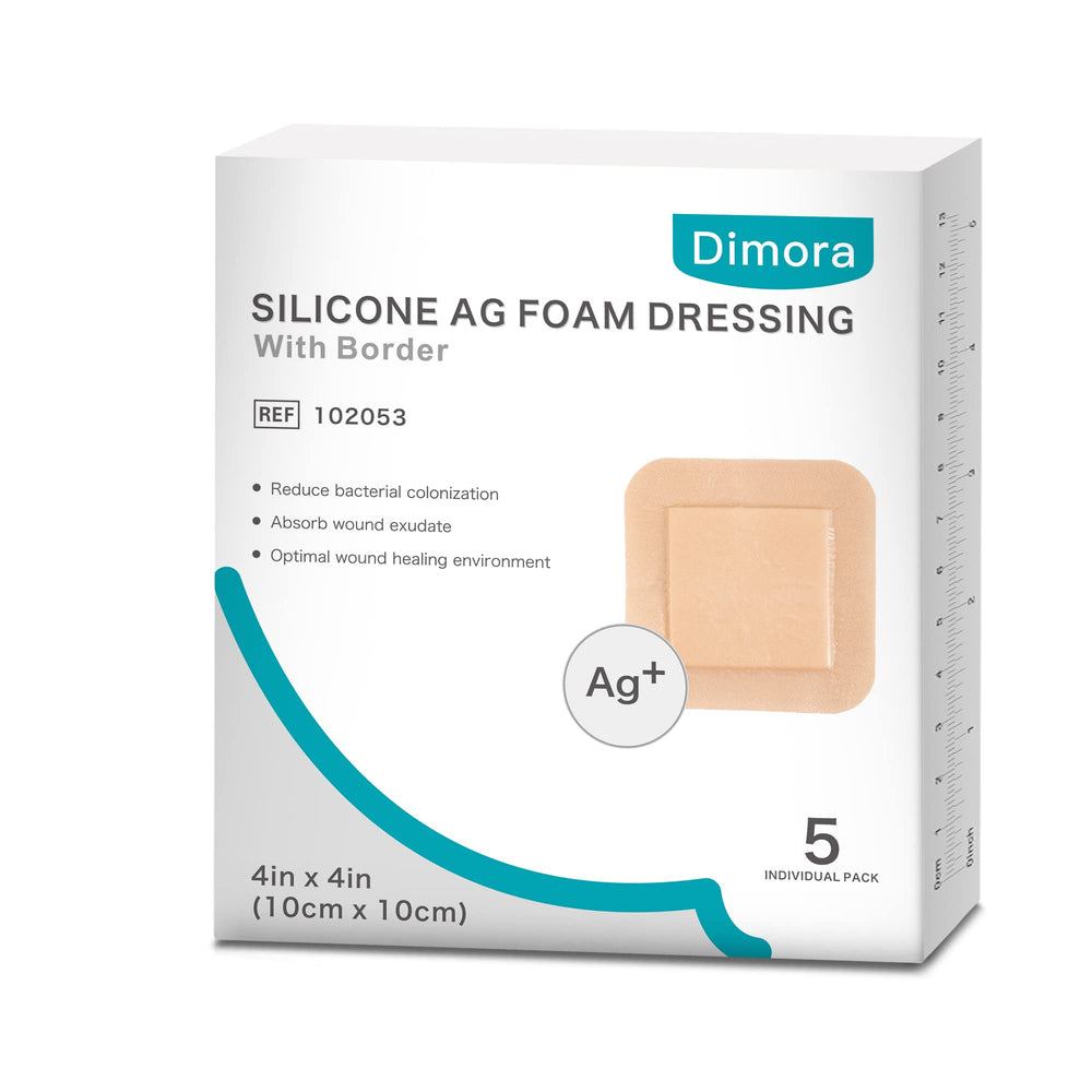 Dimora silicone foam dressing with silver Ag, sterile 4x4 supports moisture management