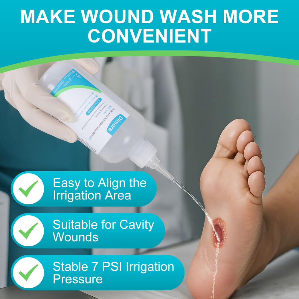 Dimora Skin and Wound Cleanser bottle with no odor supports comfortable care.