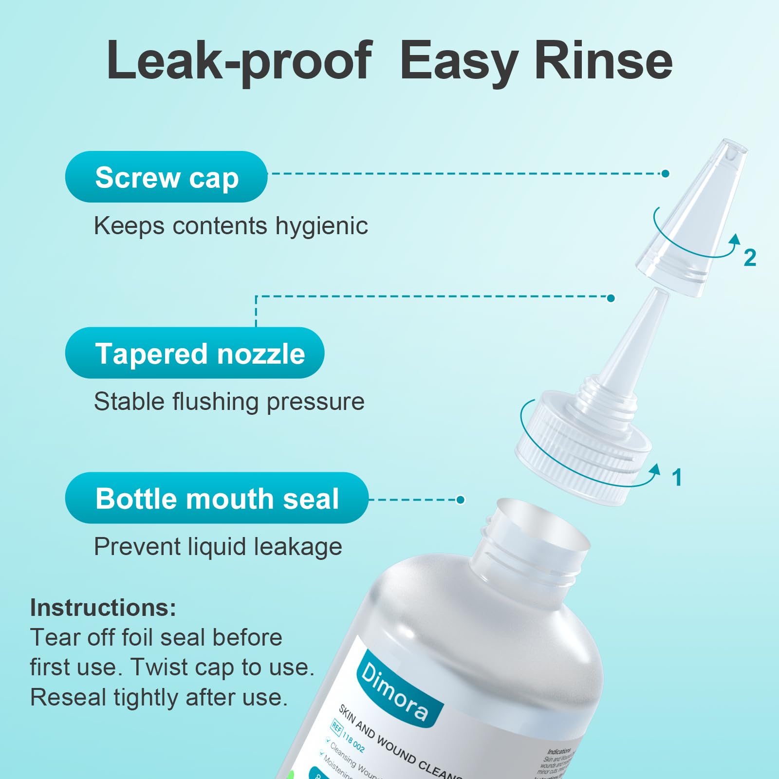 Dimora Skin and Wound Cleanser emphasizes pH-balanced formula for healthy skin.