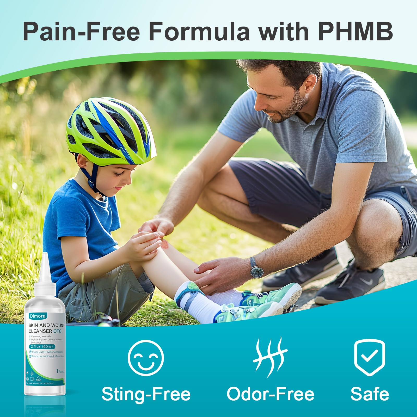 Dimora sting-free rinse visual demonstrating comfortable cleansing