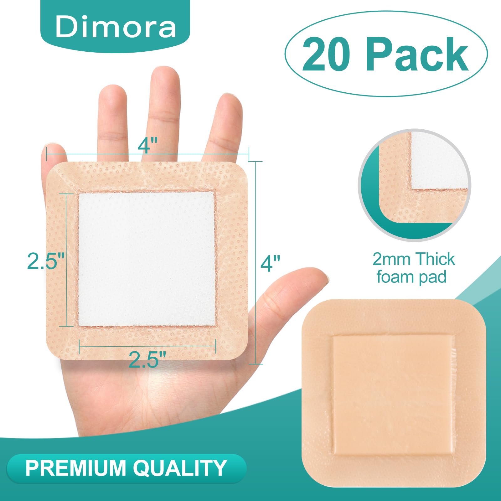 Dimora suitable for moderate to high exudate wounds such as ulcers