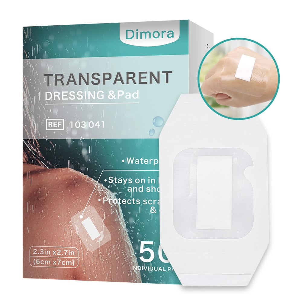 Dimora Transparent Film Dressing 50-pack box provides convenient wound coverage.