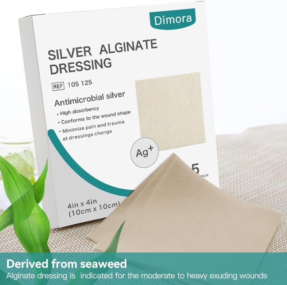 Dimora upgrade silver alginate dressing shown being applied without sticking.