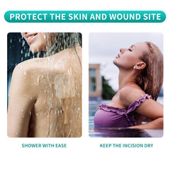 Dimora waterproof wound barrier in use protecting wound from water and dirt