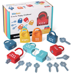 Dinhon kids learning locks with numbers for number recognition during play