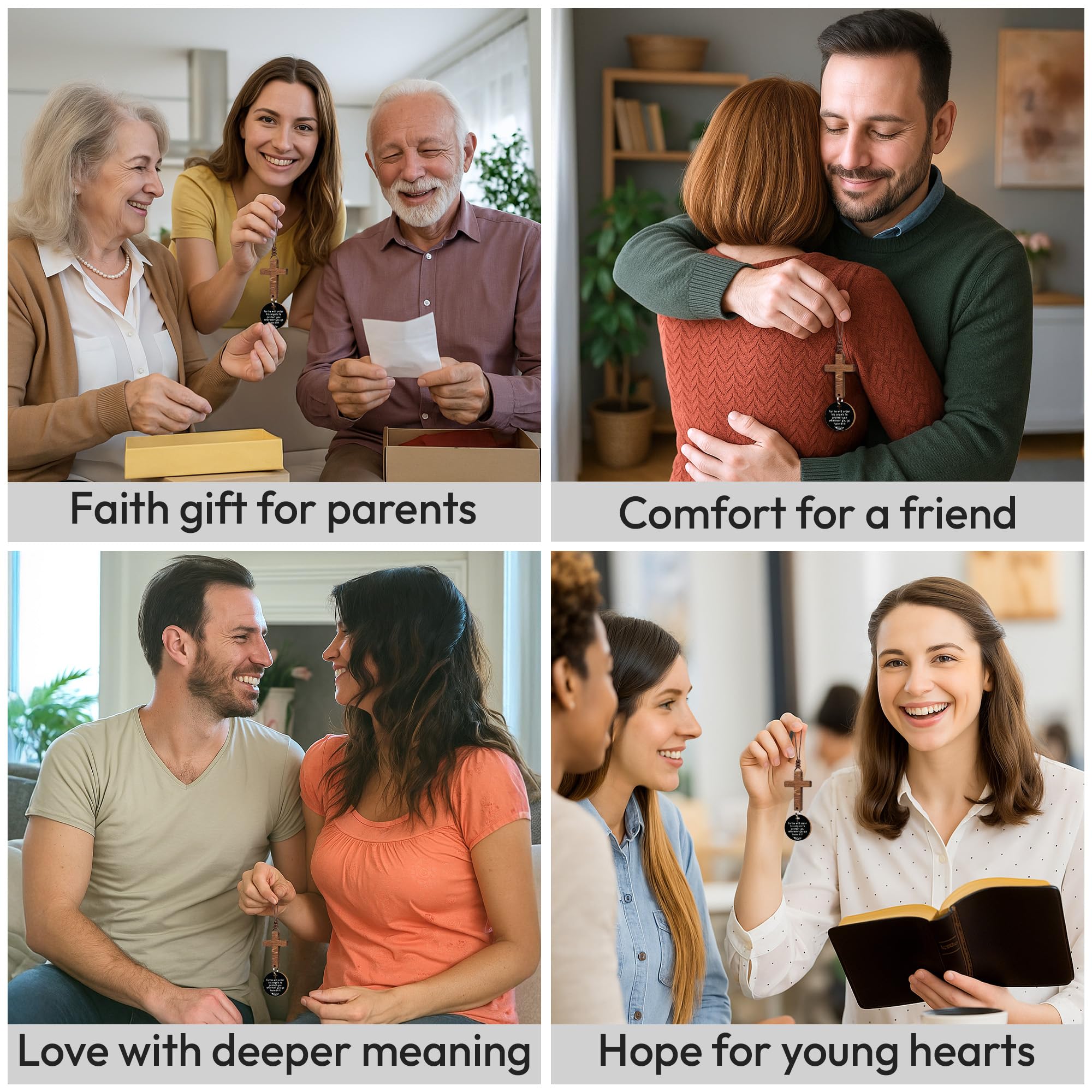 Daily Bible verse feature on the DINIZON cross ornament