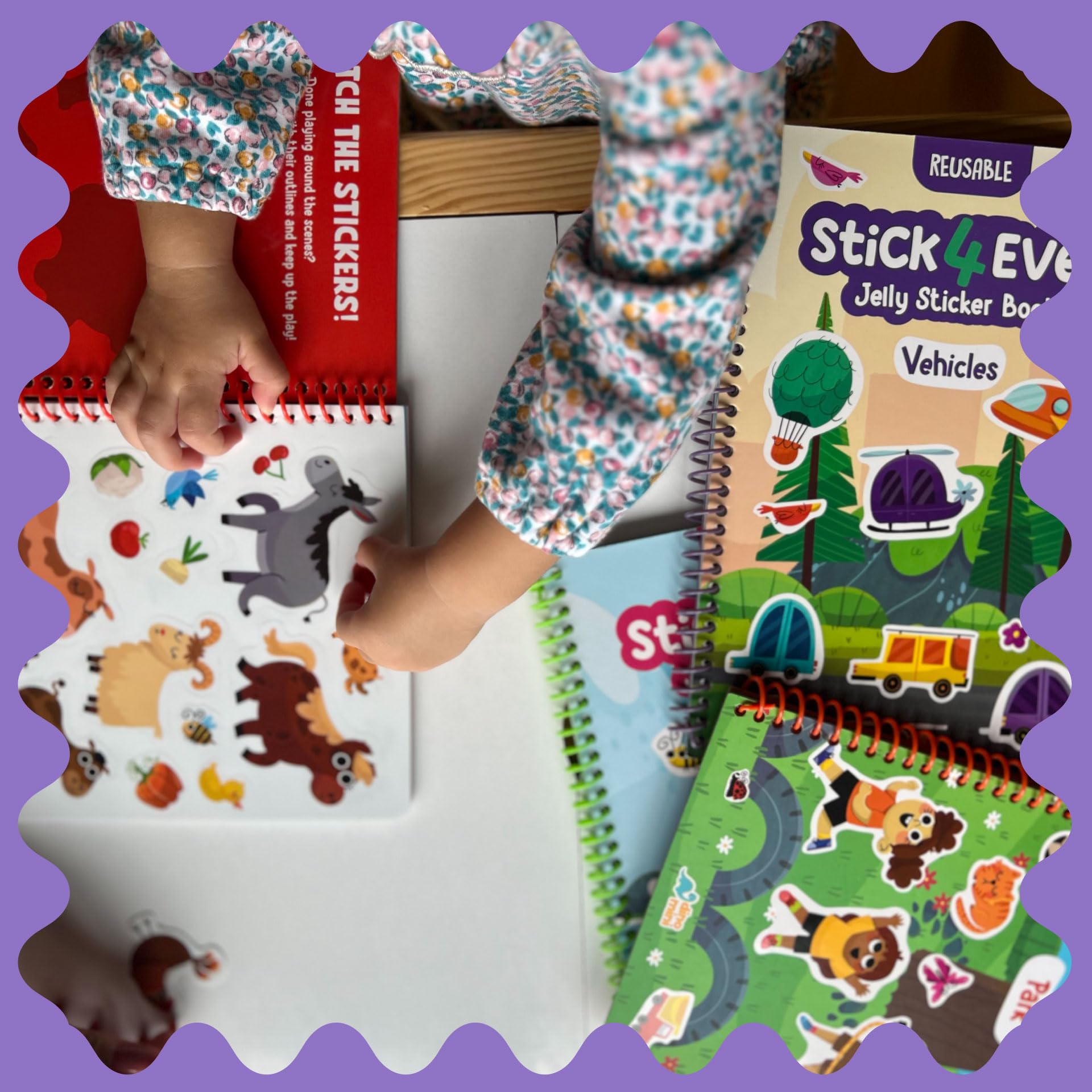 DINO MINI Stick4Ever jelly stickers are reusable for quick re-sticking on the go.