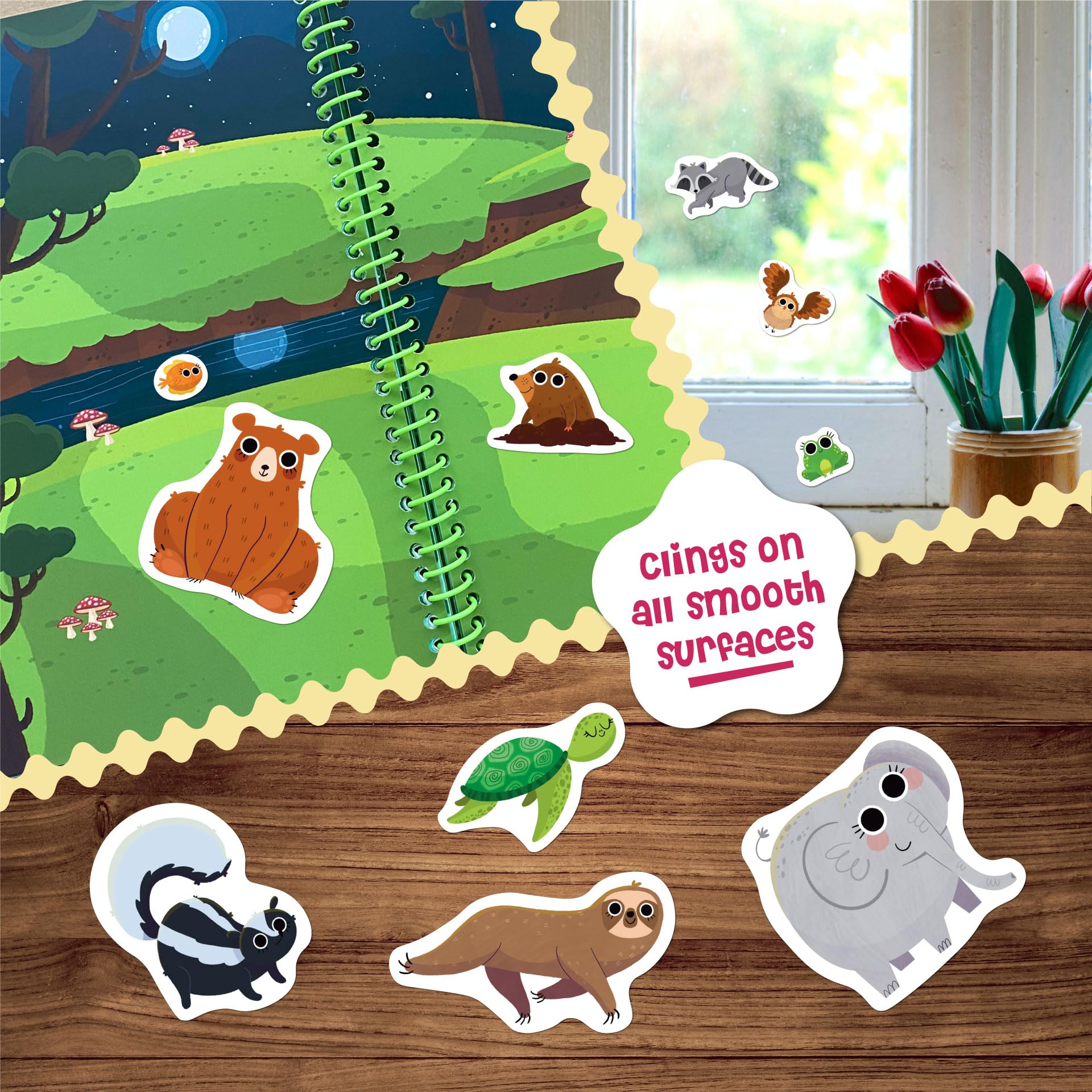 Dino Mini Stick4Ever waterproof stickers clean easily after outdoor toddler adventures.