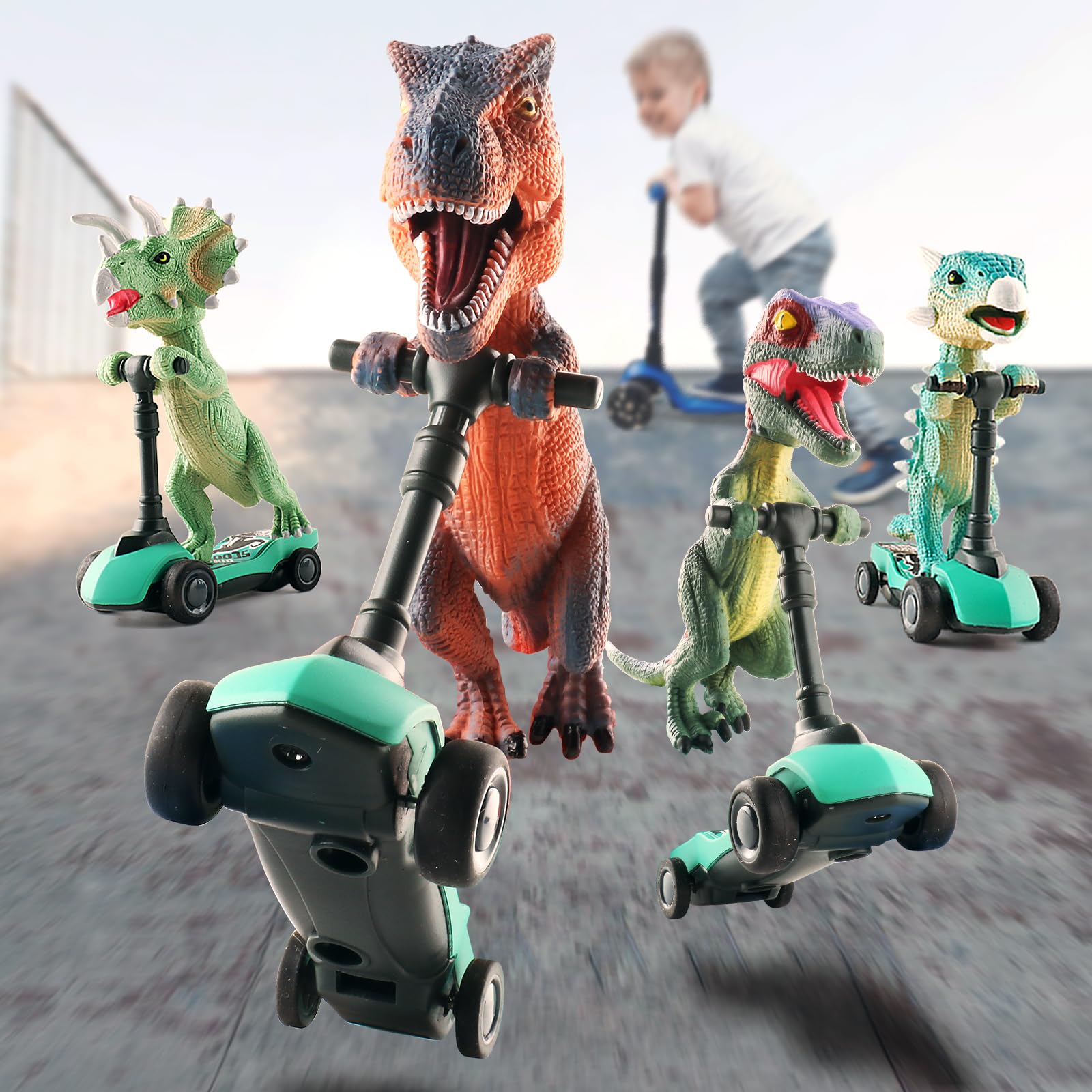 DINOBROS compact mini scooters travel easily in backpacks and lunchtime play.