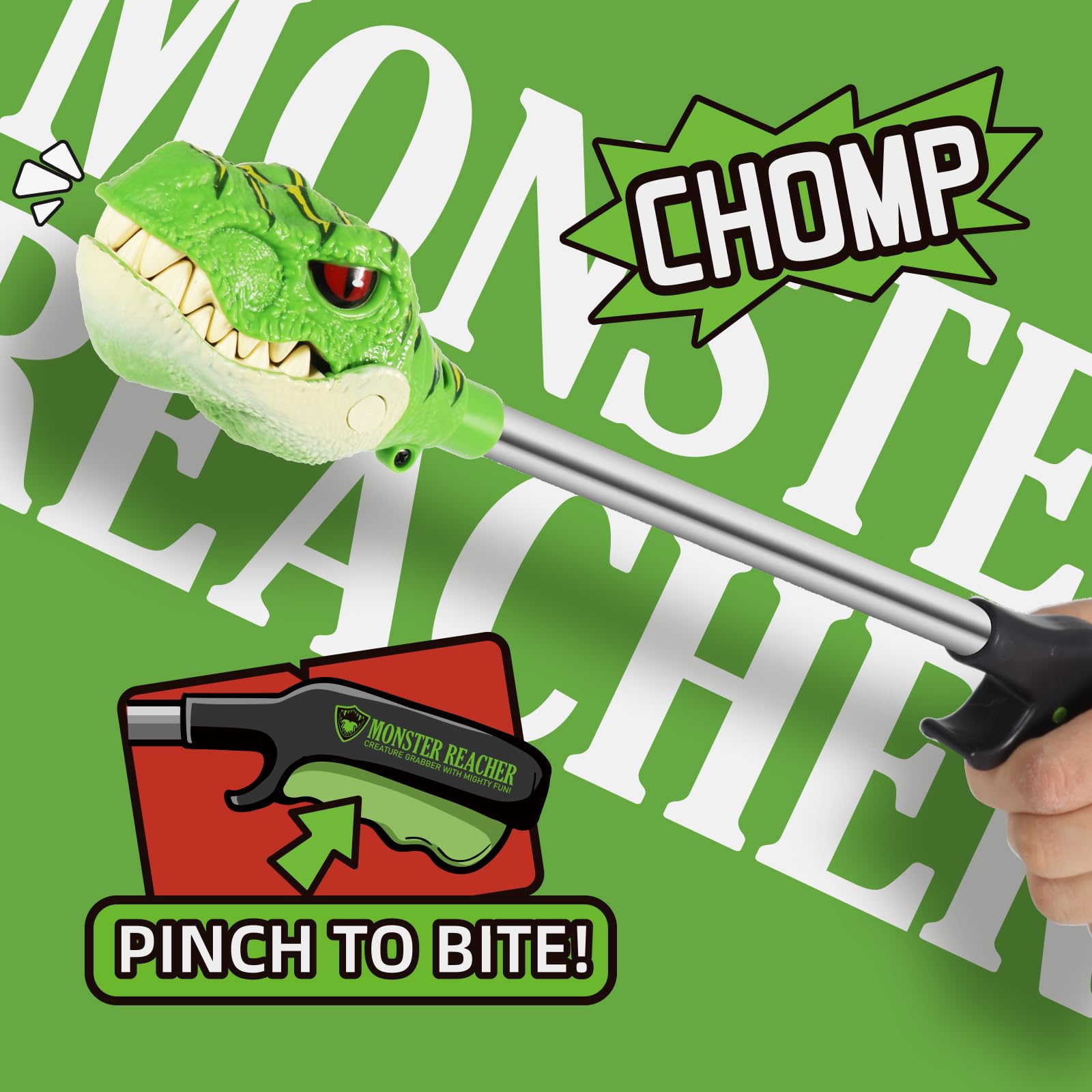 DINOBROS robotic dino mouth action demonstrates opening and closing for easy object retrieval.