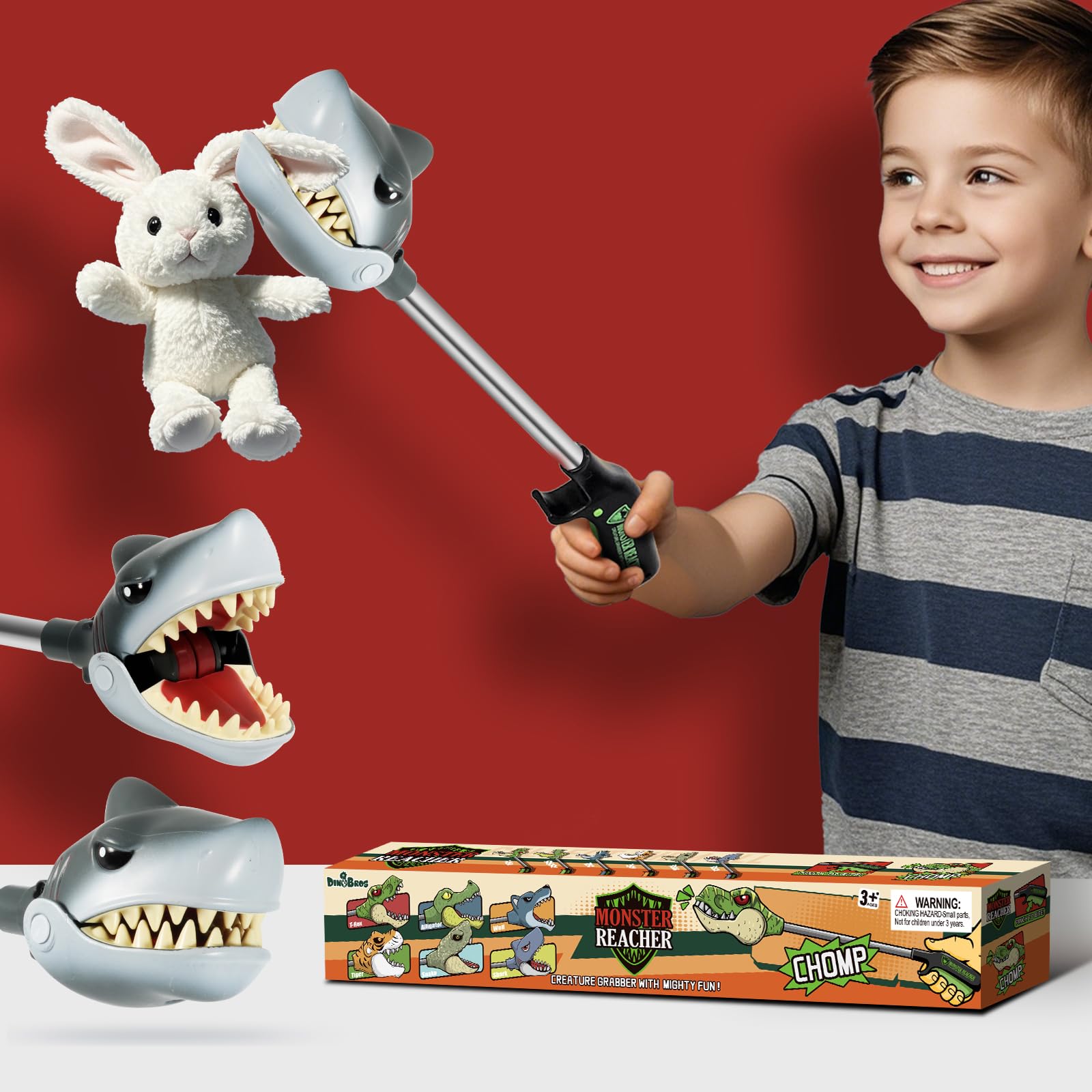 DINOBROS Shark Toy Pincher grabber gift-ready packaging supports easy gifting.
