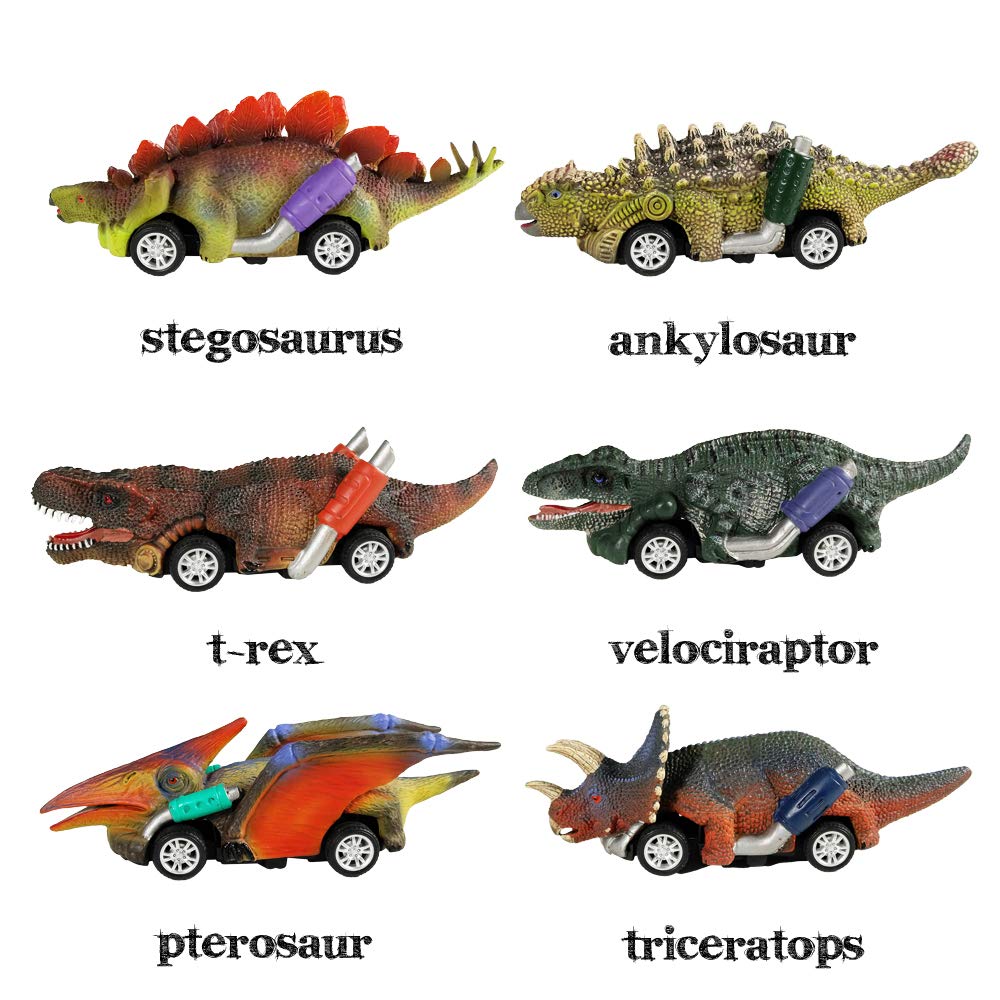 Dinobros six-pack Triceratops pull-back car for imaginative dino adventures and indoor racing.