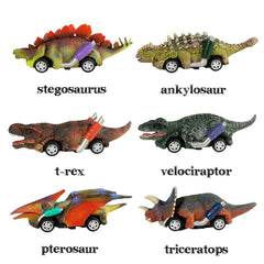 Dinobros six-pack Triceratops pull-back car for imaginative dino adventures and indoor racing.