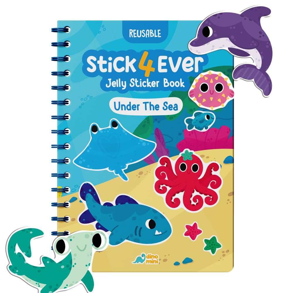 DINO MINI Stick4Ever jelly sticker book cover with underwater art for kid-friendly play