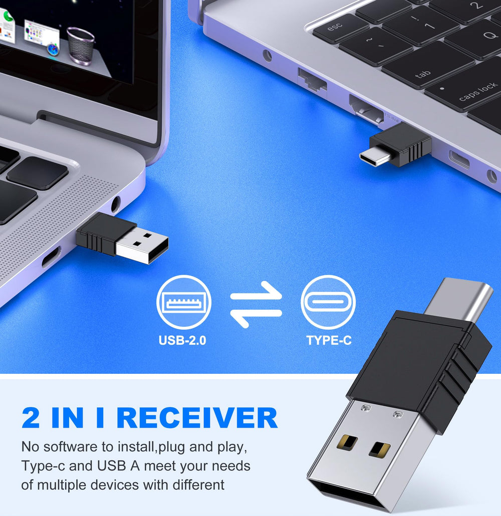 DINOSTRIKE PPT clicker with USB receiver stored inside keeps setup clutter-free.