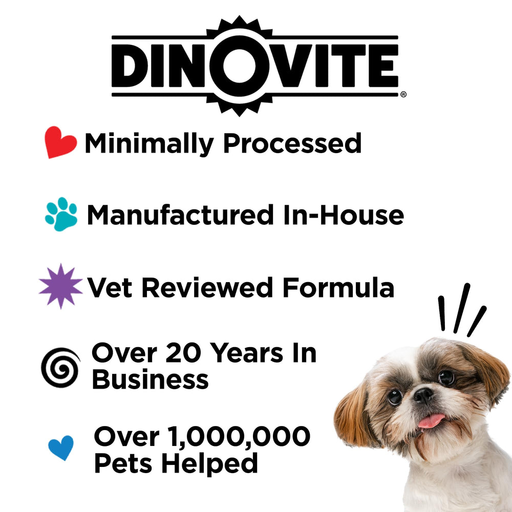 Dinovite 30-serving packaging view shows convenient daily portions