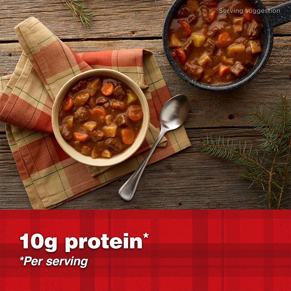 DINTY MOORE Beef Stew gluten-free label on can emphasizes dietary option.