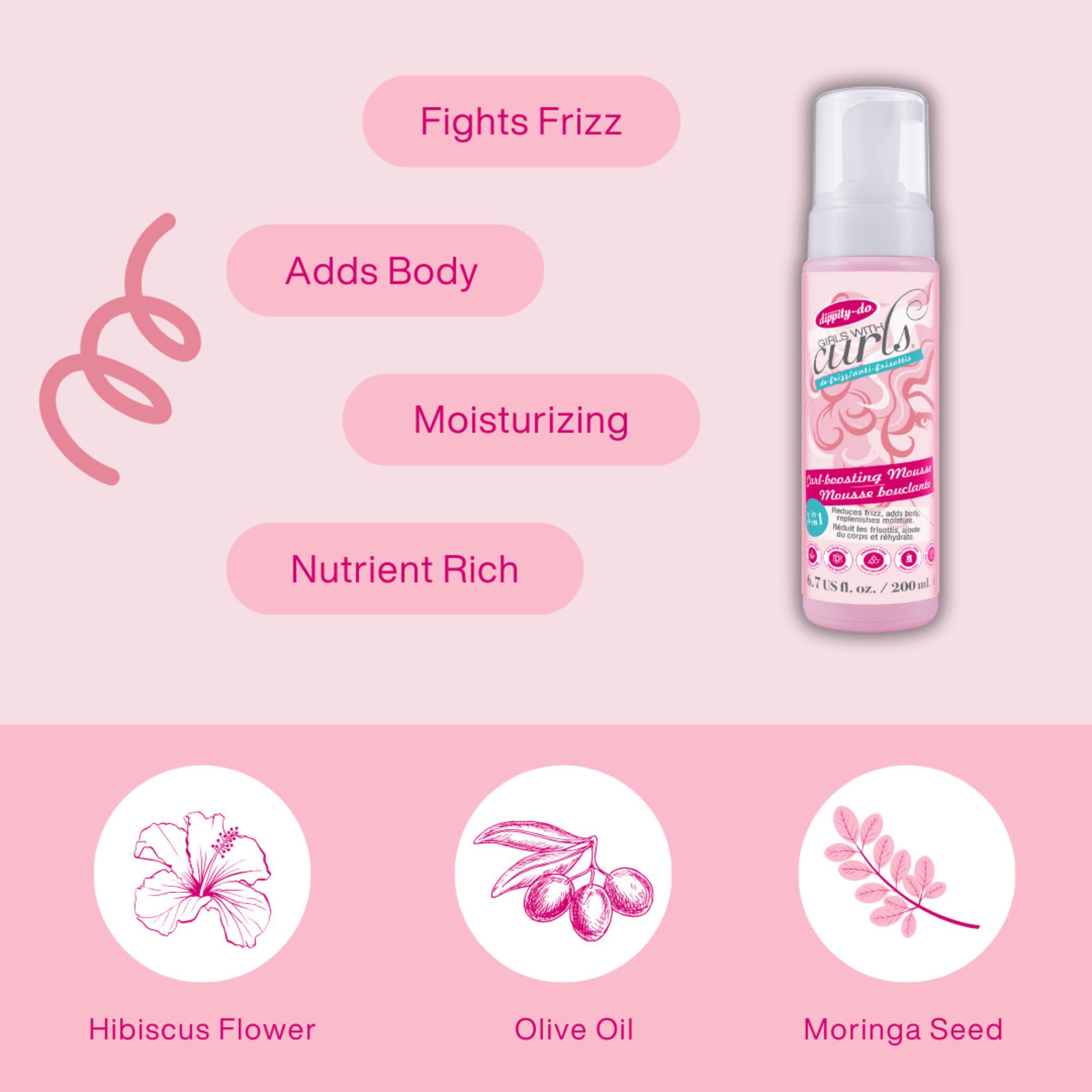 Dippity Do mousse being applied to hair for air-dried curl definition