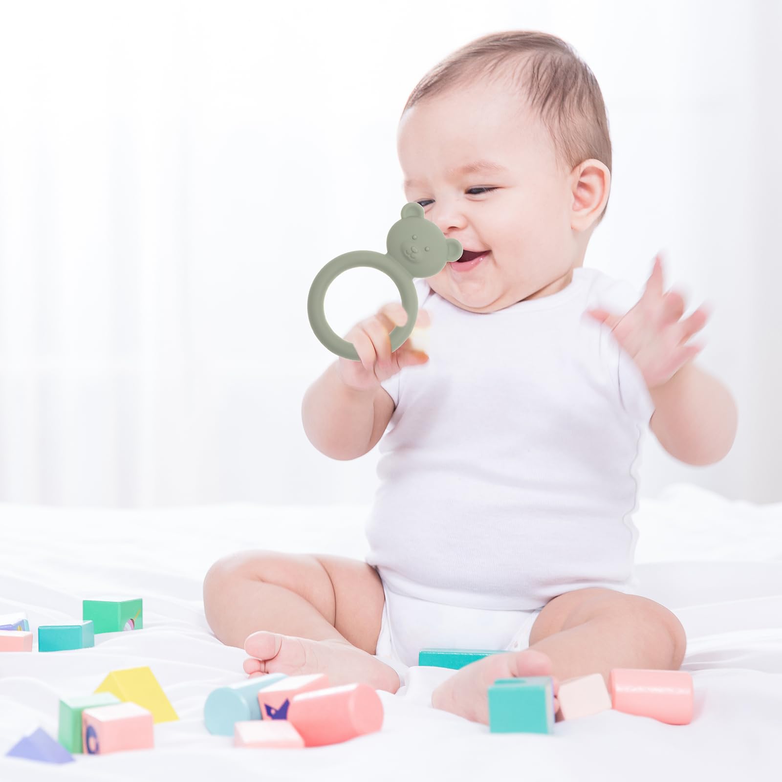 Dirbabi teether BPA-free material supports safe chewing for babies.