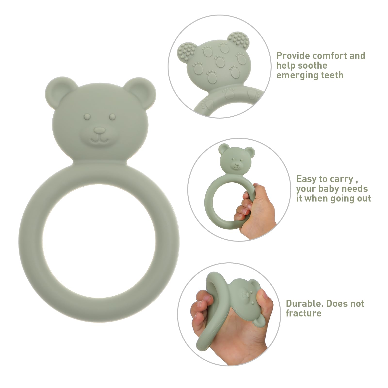 Dirbabi teether top-rack dishwasher safe for easy cleaning.