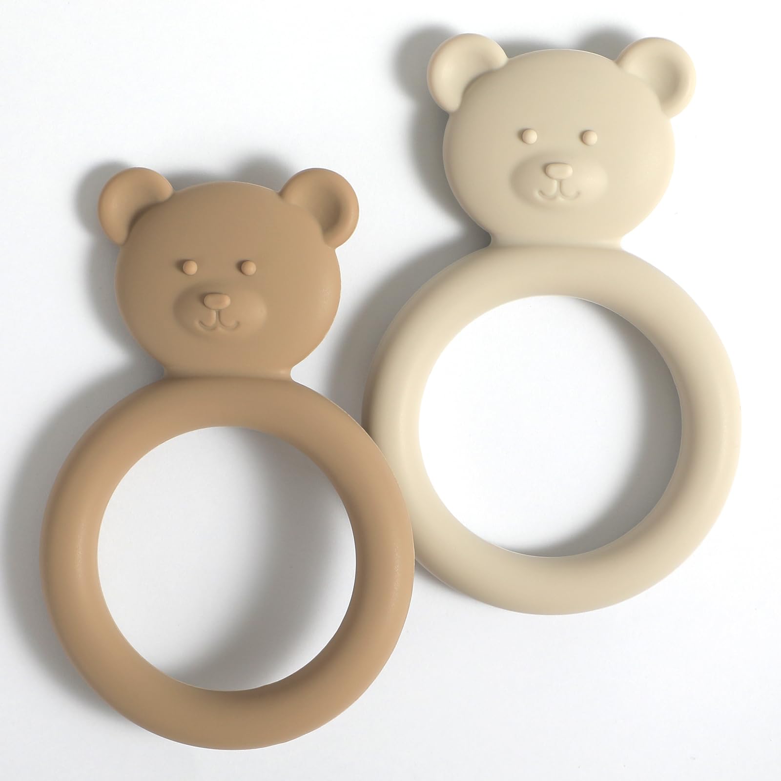 Dirbabi silicone baby teether easy-grip for secure hold during teething.
