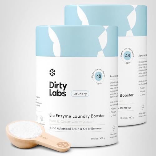 Dirty Labs bio-laundry-booster 960g equals 96 loads.