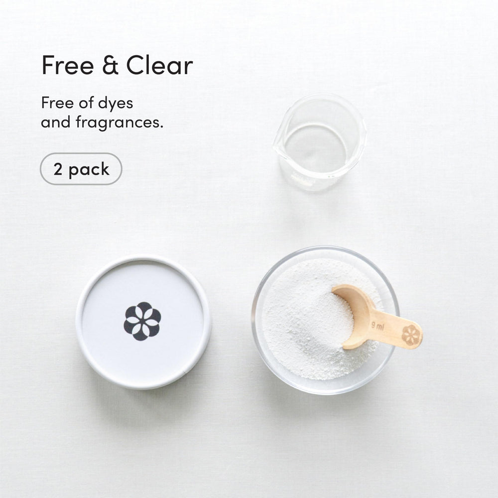 Dirty Labs bio-laundry-booster close-up label highlights nontoxic, biodegradable formula.