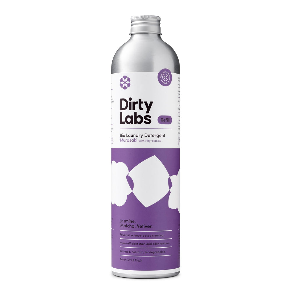 Dirty Labs Murasaki Scent bottle front view, emphasizing eco-friendly design and skin safety