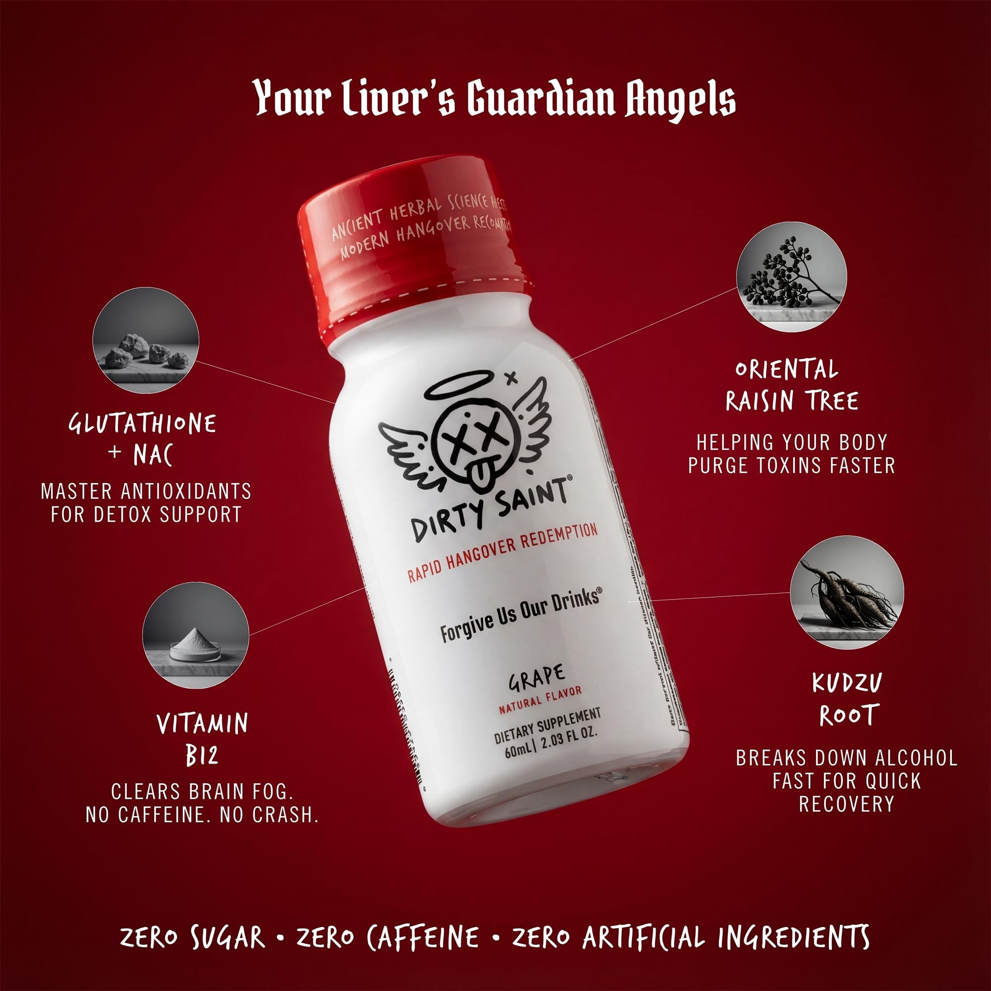 DIRTY SAINT travel-friendly electrolyte and vitamin blend for hydration.