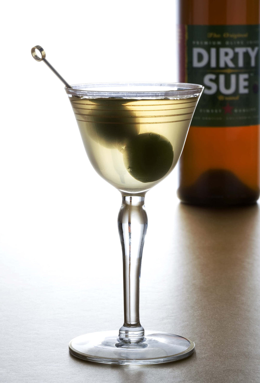 Dirty Sue martini mix bottles close-up showing clarity and quality