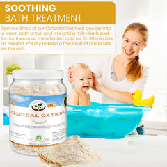 Dirty Treasures Colloidal Oatmeal Bath ingredients highlight pure oats for hydration.
