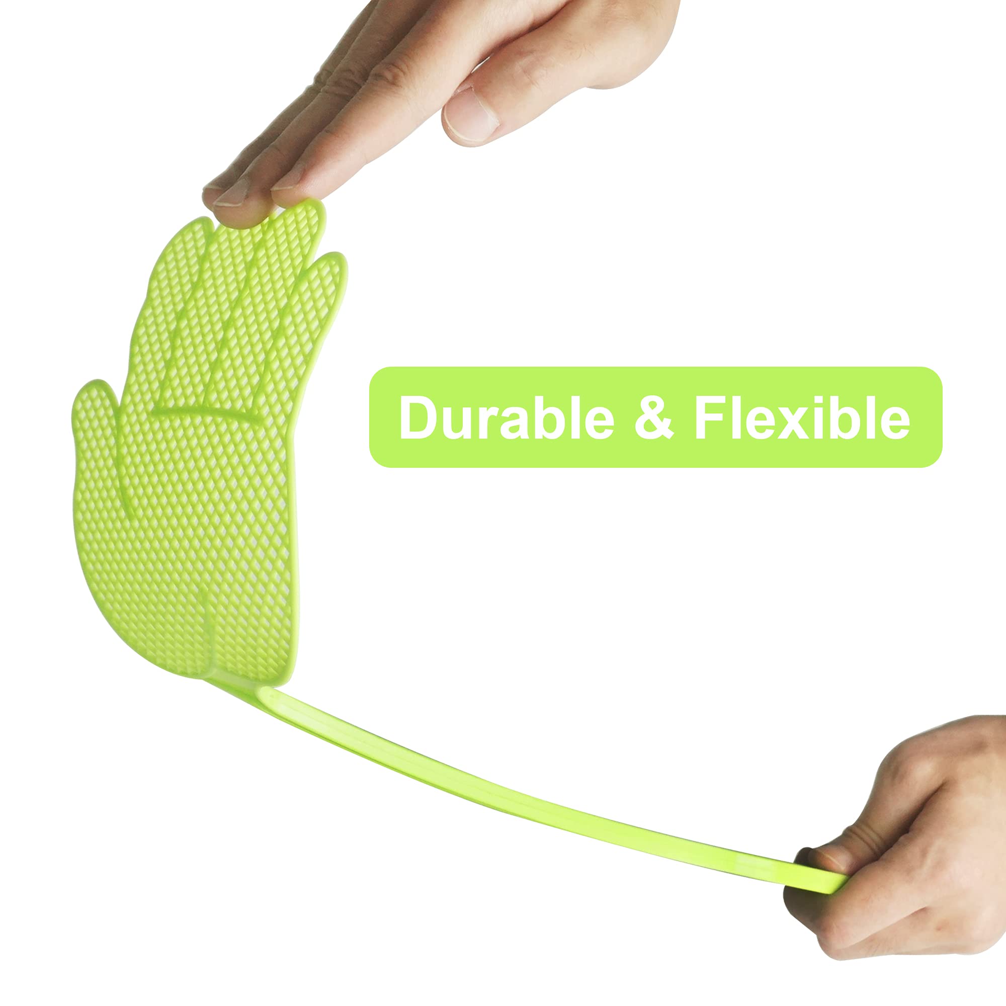 Dirza fly swatter features a 17.5-inch handle for reaching high corners.