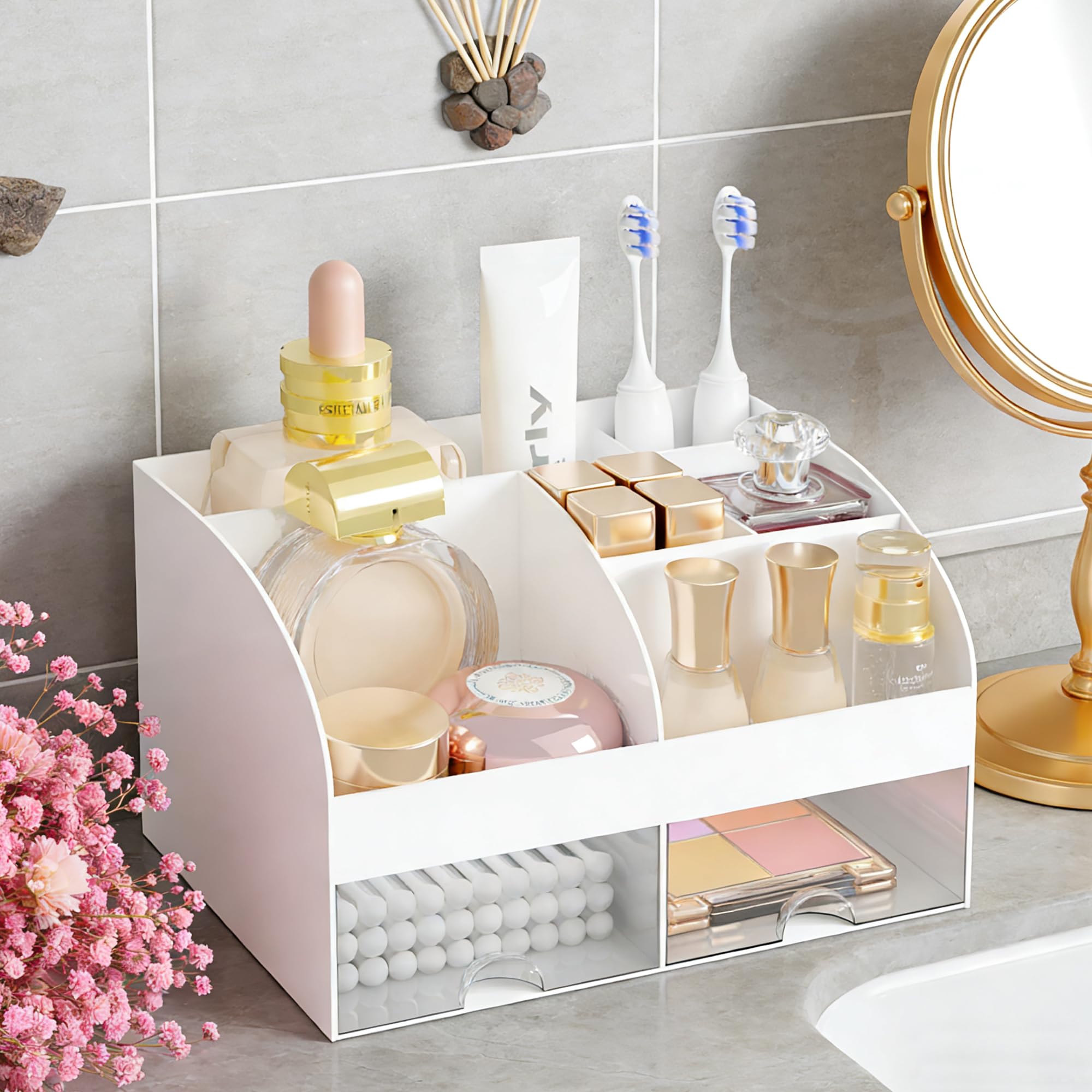 DIRZHX compact design saves space while keeping cosmetics visible.