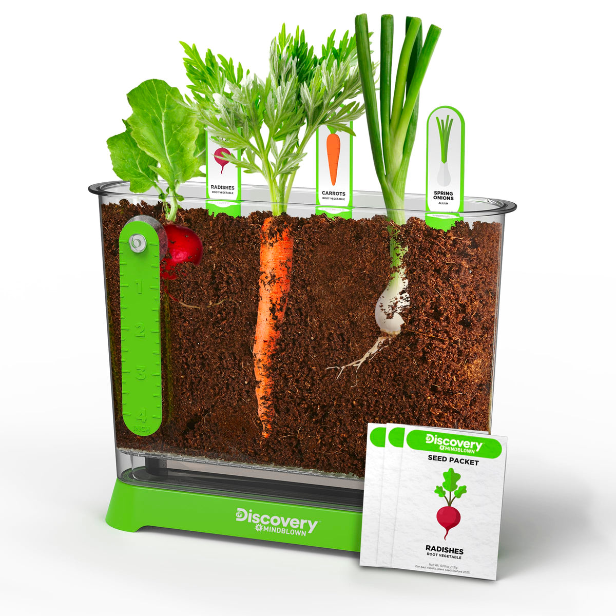 Discovery Edible Veggie Garden container lets kids observe roots and growth up close