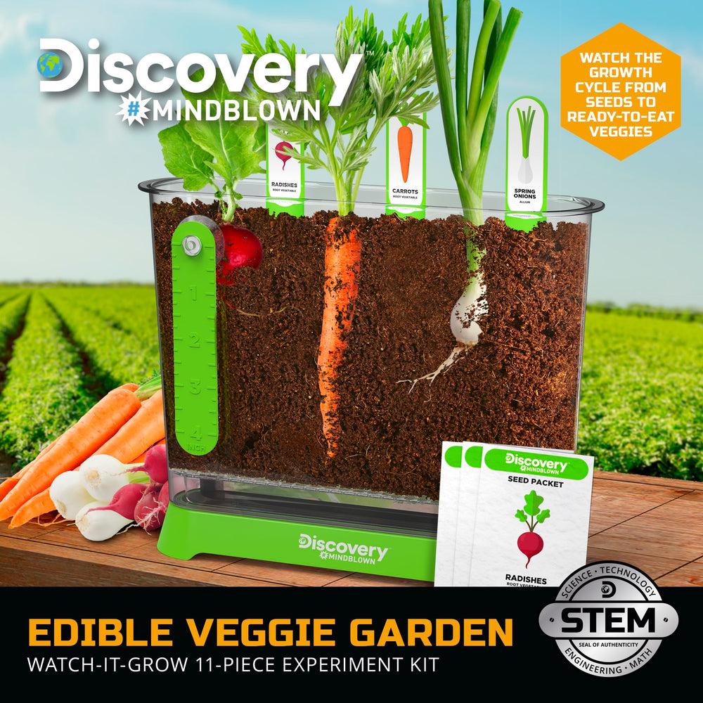 Discovery Edible Veggie Garden drainage tray prevents overwatering during projects
