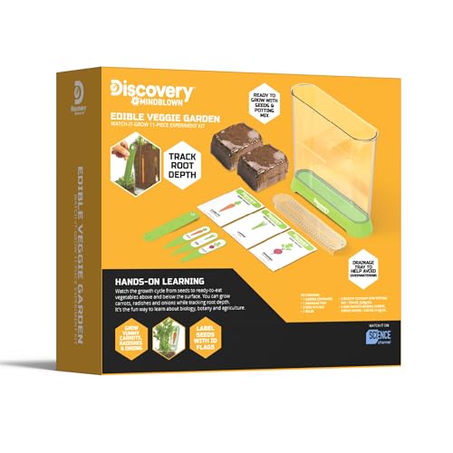 Discovery Edible Veggie Garden transparent container showing growth stages