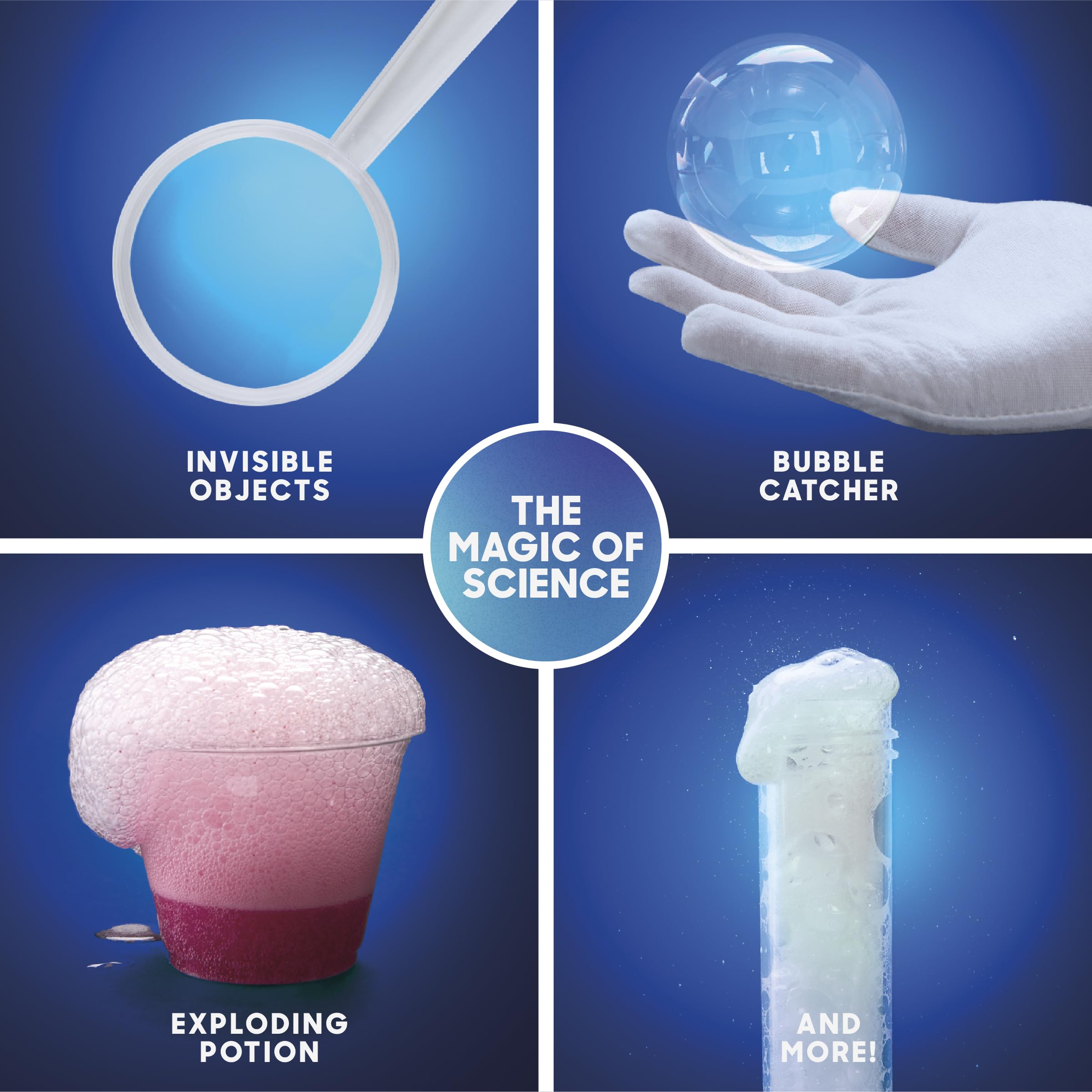 Discovery Magic Science Lab crystal growth reveals vibrant crystals forming during experiments