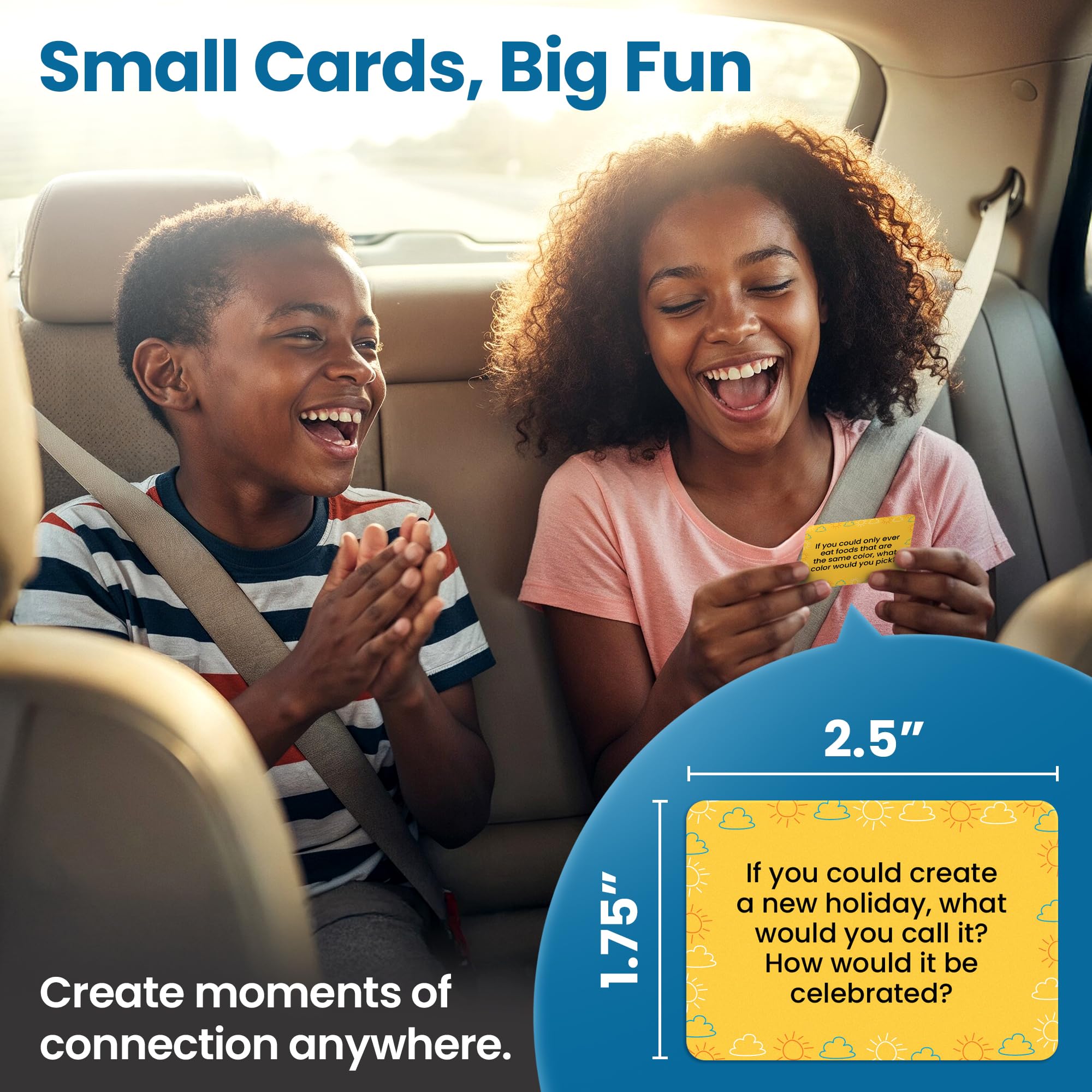 Discussables road trip card deck supports screen-free car conversations