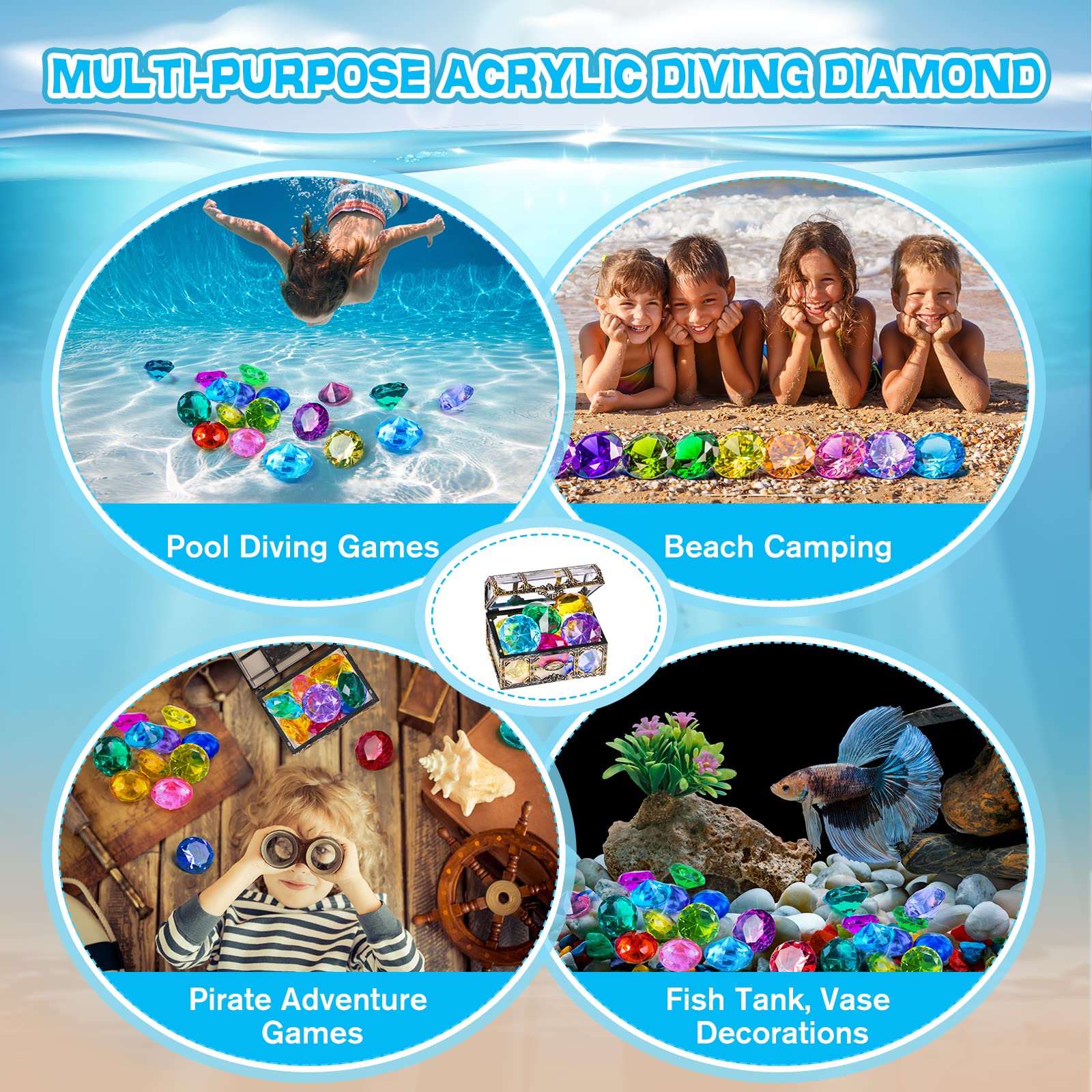 DISHIO diving gems used for dog swimming training and pool play.