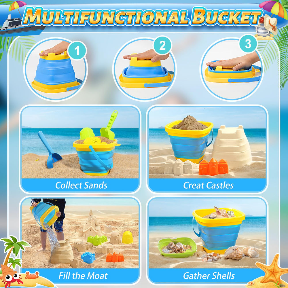 Dishio shovels and rakes help kids sculpt and shape sand.