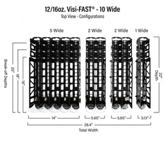 Display Technologies Visi-FAST dispenser inside fridge highlights organized front-faced beverage display