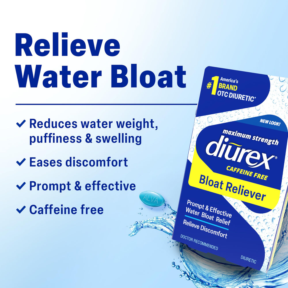Diurex pamabrom active-ingredient label highlights the diuretic component.